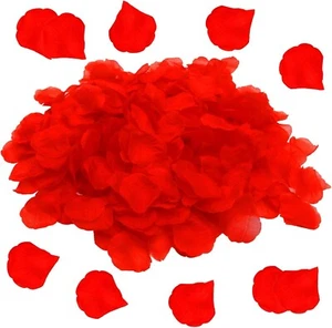 1200 rote Seidenrosenblätter - romantische Kunstblumen für Hochzeiten & Veranstaltungen, kostenlos🚚 - Bild 1 von 8