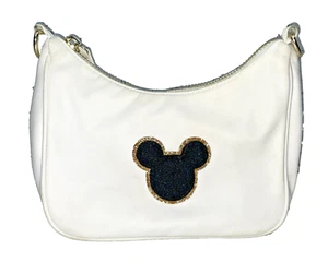 Stoney Clover Ln White Purse Gold Tone Hardware Black Mickey Ears Patch Bag - Picture 1 of 14