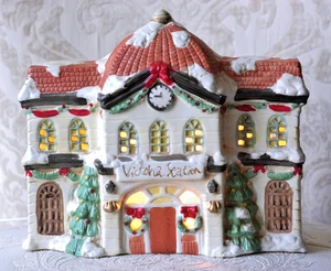 Vintage 1992 CERÁMICA ILUMINADA "ESTACIÓN VICTORIA" PUEBLO DE NAVIDAD decoración del hogar - Imagen 1 de 9