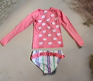 Hanna Andersson Girl’s Rashguard Swim Top & Bikini Bottom Size 160, 14/16 - Picture 1 of 4