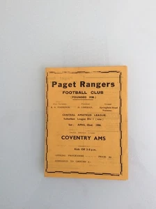 PAGET RANGERS V COVENTRY AMATEURS 22.04.1950 SUBURBAN CENTRAL AMATEUR LEAGUE ONE - Picture 1 of 3