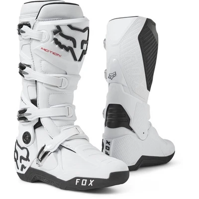 Fox Racing Motion Boots Duratac TPU Secure Lock Anti-Shock Slim Fit White Foto 1 de 4