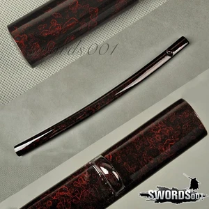 30" Red Ink Dance Halo Replacement Saya Sheath for Japanese Katana Samurai Sword - Picture 1 of 6
