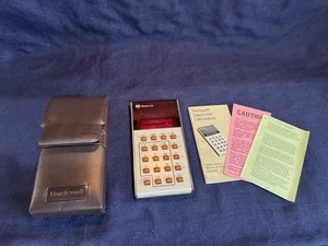 RARE VTG ROCKWELL ELECTRONIC CALCULATOR, MODEL 21R, RED LED, WITH MANUAL, CASE - Picture 1 of 12