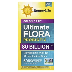 Renew Life, Colon Care Ultimate Flora™ Probiotico, 60 Capsule Vegane a Rilascio Ritardato - Foto 1 di 3