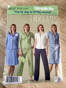Simplicity 4637 Talla 14 16 18 20 Pantalones Falda Chaqueta y Cartera Patrón Corte a Talla 20 - Imagen 1 de 4