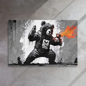 Canvas Banksy Street Art Graffiri Poster Canvas Art Print Wall Art Print - Picture 1 of 14