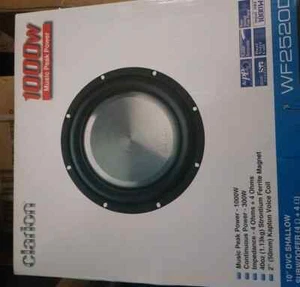 Clarion WF2520D 1000W Max 10"Dual 4Ohm Voice Coil Shallow-Mount Subwoofer  - Picture 1 of 3