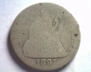 1891 SENTADO LIBERTY DIME POBRE PO LOWBALL BONITA MONEDA ORIGINAL ENVÍO RÁPIDO LOWBALL - Imagen 1 de 2