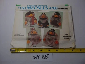 Wombles Plush McCall's 4780 Vintage 70's Stuffed Characters Sewing Pattern Uncut - Picture 1 of 2