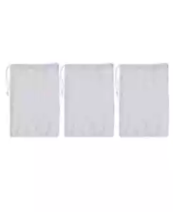 Champion Sports Mesh Drawstring Equipment Bag – Set of 3, White, Durable Nylon w - Picture 1 of 3