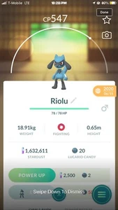 Pokémon Go Riolu Trade - Picture 1 of 2