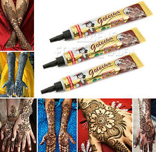 3x Golecha Henna Red Brown in Tubes at 25g for Mehndi Tattoo - Clinically Tested! 