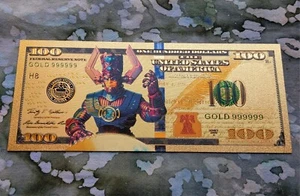 24k Gold Foil Plated Novelty Collectible Marvel Galactus  MCU Banknotes - Picture 1 of 2