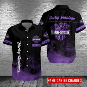 Harley Davidson 3D Printed Hawaiian Shirt S 5XL Purple HA60ml1383gmbm25 - Picture 1 of 2