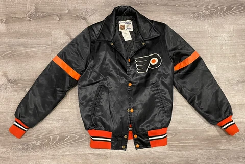 Vintage NHL Philadelphia Flyers Satin Jacket Men’s Size S by Shain of Canada Cover