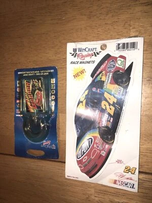 JEFF GORDON KEYCHAIN Key Ring 24 & NASCAR WinCraft Magnet NOS never opened - Image 1 of 4