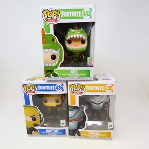 Fortnite 3 Funko Pop! Figure Lot Raptor/Rex/Omega 435 436 443 Damaged Boxes - Foto 1 di 24