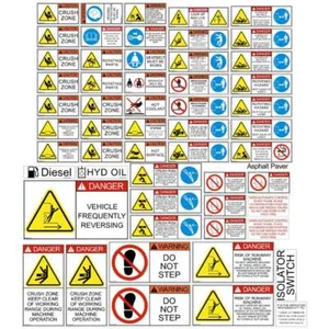 Asphalt Paver Safety Decals Stickers | Express Shipping | Laminated 7Yr Vinyl - Picture 1 of 1