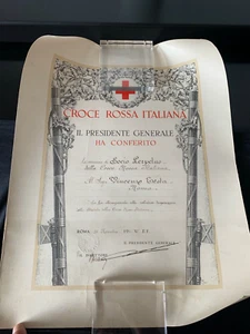 Regno Italy Vittorio Emanuele III Diploma Crocerossa Italian 1936 - Picture 1 of 7
