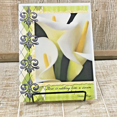 Leanin Tree Wedding Greeting Card Lilies White Green Congratulations - Image 1 of 4