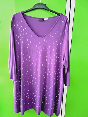 Da. Shirt lila Mia Moda Gr. 54 m. Silberplättchen, schön für Weihnachten+Silvest - Bild 1 von 2