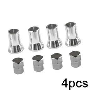 4x Silver TR413 Chrome Car Wheel Tire Tyre Valve Stem Hex Cap Sleeve Covers - Picture 1 of 9