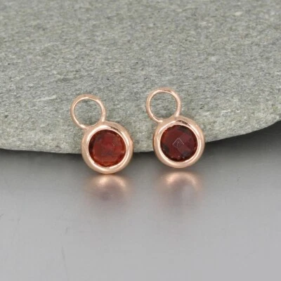 Wert 370 € Granat Einhänger für Creolen in 585 14 Karat Rosé Gold - Bild 1 von 4