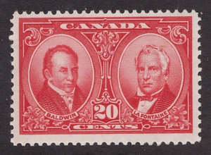 1927 Canada Sc# 148 - 20¢ Historical, Baldwin & La Fontaine - MLH - Picture 1 of 1