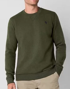 U.S. Polo Assn. Crew Fleece Men's Large Olive Green Embroidered Crew Neck - Bild 1 von 9