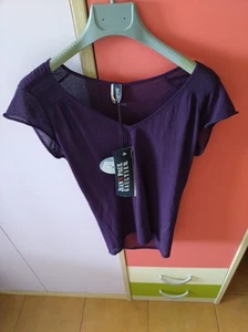Top Leggero Taglia S 40 Italiana Jean Paul Gaultier Viola Vintage But New - Foto 1 di 5