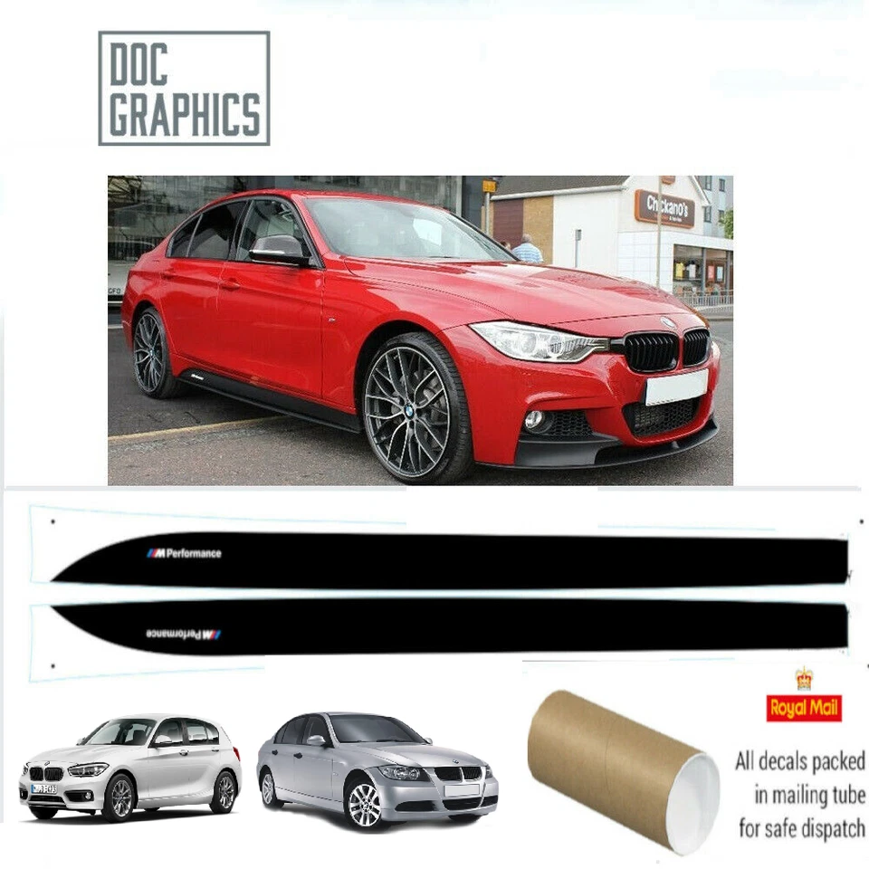 BMW 3 Series F30 F31 F20 E90 M SPORT Performance Side Skirt Decal Vinyl Sticker - Image 1 of 3