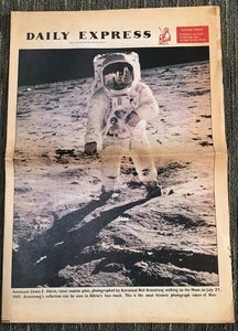 NASA Moon Landing 1969 Daily Express Newspaper Souvenir Color Photo Edition RARE - Picture 1 of 5