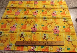 1 yard x 44" Quilt Sewing Fabric It's All Good Sponge Bob square Pants 2008 - Picture 1 of 5