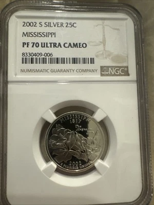 2002 S Mississippi Silver NGC PF 70 UCAM - Image 1 of 2