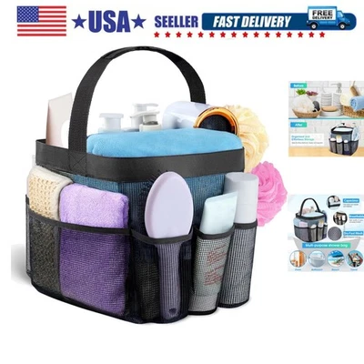 Carrito de ducha de malla portátil para dormitorio universitario esencial con 8 bolsillos, H... Foto 1 de 4