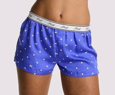 Shorts de dormir Victoria Secret rosa tamanho P preto com rosas rosa bolinhas brancas NOVO  - Imagem 1 de 4