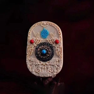 Carved Zodiac Natal Buddha Pendant Patron Saint Guanyin Pendant - Picture 1 of 33