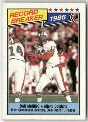 1987 Topps #6 Dan Marino Miami Dolphins Foto 1 de 2