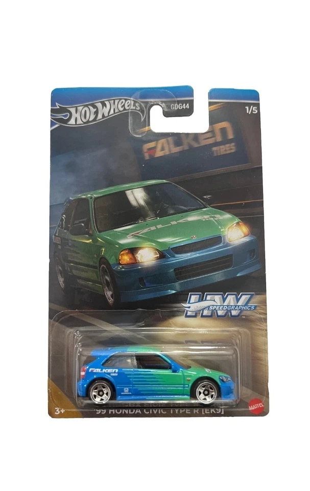 2024 风火轮银色系列 '99 本田 Civic Type R EK9 Falken - Speed Graphics — 第 1/1 张图片