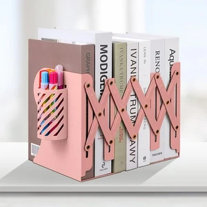Adjustable Bookends, Metal Book Ends for Shelves Heavy Book, Desk Magazine Fi... - Picture 1 of 6