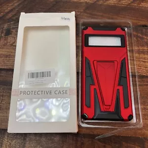 For. Pixel 6 pro protective case sleeve shell cover black Red With Stand c1 - Picture 1 of 7