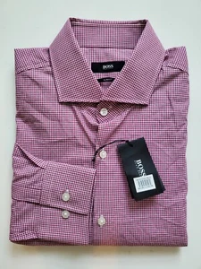 NWT $125 Hugo Boss Plaid Men Dress Shirt. Bangladesh Made. Sz 16" 32/33cm - Picture 1 of 11