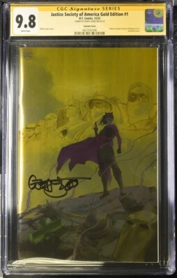 *GEOFF JOHNS SIGNED* • JUSTICE SOCIETY OF AMERICA #1 GOLD FOIL VARIANT • CGC 9.8 - Image 1 of 2