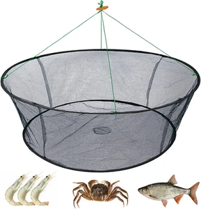Portable Folded Fishing Net, Crab Net Fish Net with Fishing Rope, Hand Casting C - Picture 1 of 7