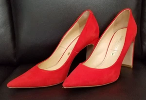 Tacones de gamuza rojos Napoleoni - Hechos en Italia - Talla 39 EUR - 9 US - Imagen 1 de 5