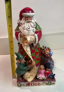Jim Shore "Checking It Twice" 2 Sided Figurine Naughty Nice Santa Christmas READ - Picture 1 of 15