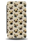 Smiling Pug Faces Flip Wallet Case Pugs Tongues Out Tongue Funny Cheeky CK46
