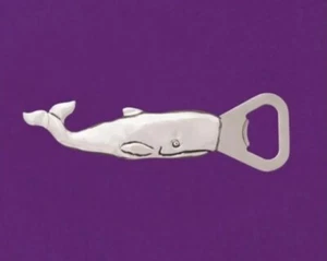 Basic Spirit Handmand By The Sea Whale Bottle Opener Pewter & Stainless Steel - Picture 1 of 3