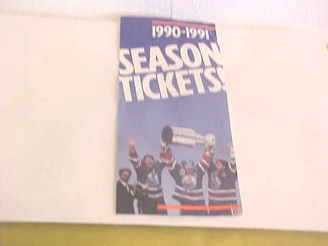 1990 /91 EDMONTON OILERS SEASON TICKETS BROCHURE WITH ORDER FORM Cover